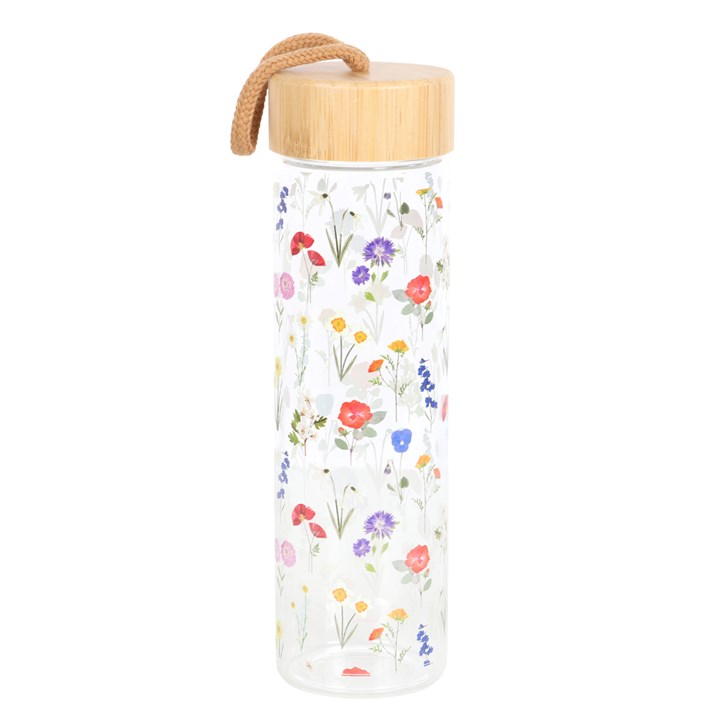 Wildflower Glass And Bamboo Water Bottle - Image 6